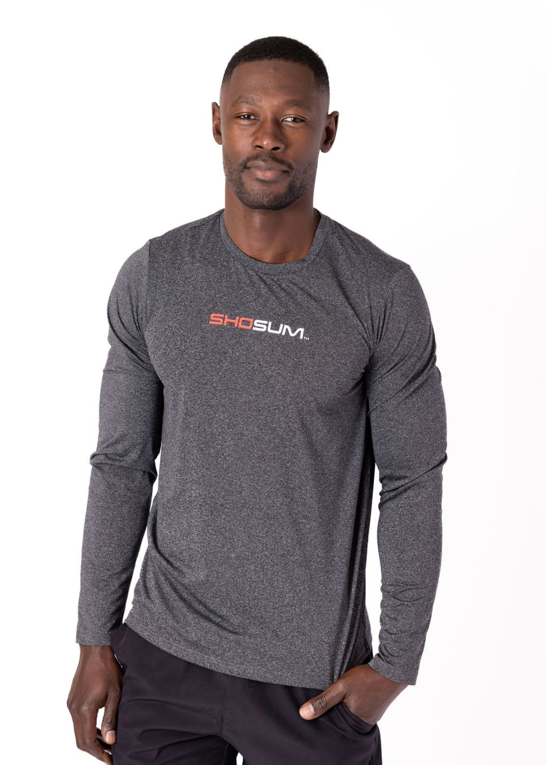 Men's Gray Long Sleeve T-Shirt