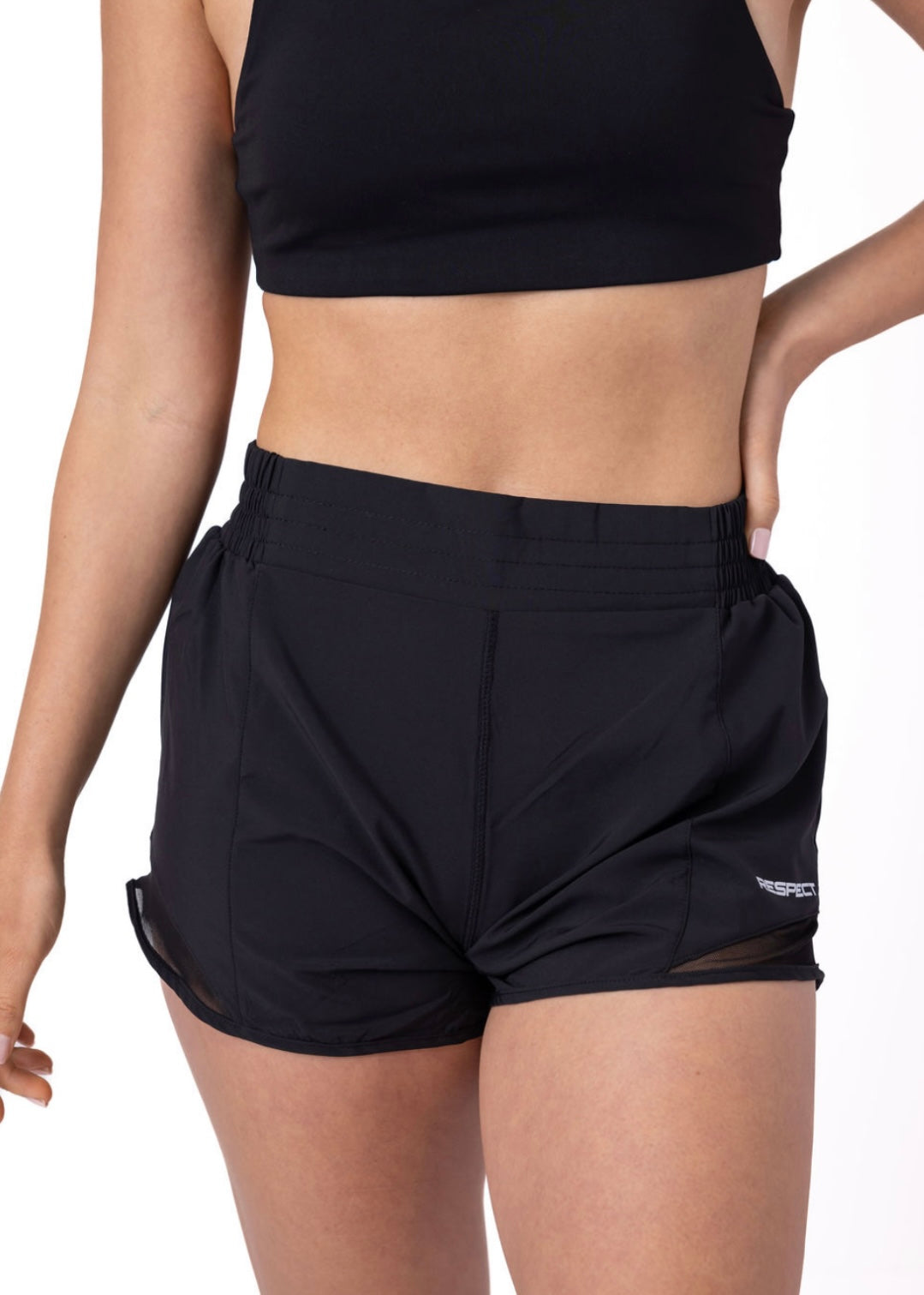 Women's RESPECT Athletic Shorts Black