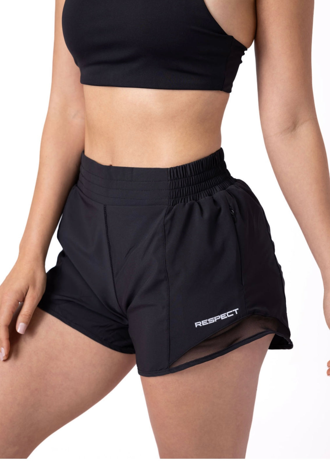 Women's RESPECT Athletic Shorts Black