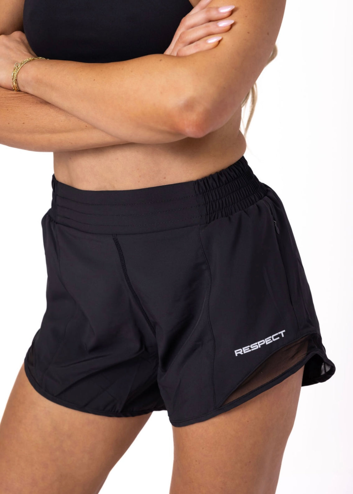 Women's RESPECT Athletic Shorts Black